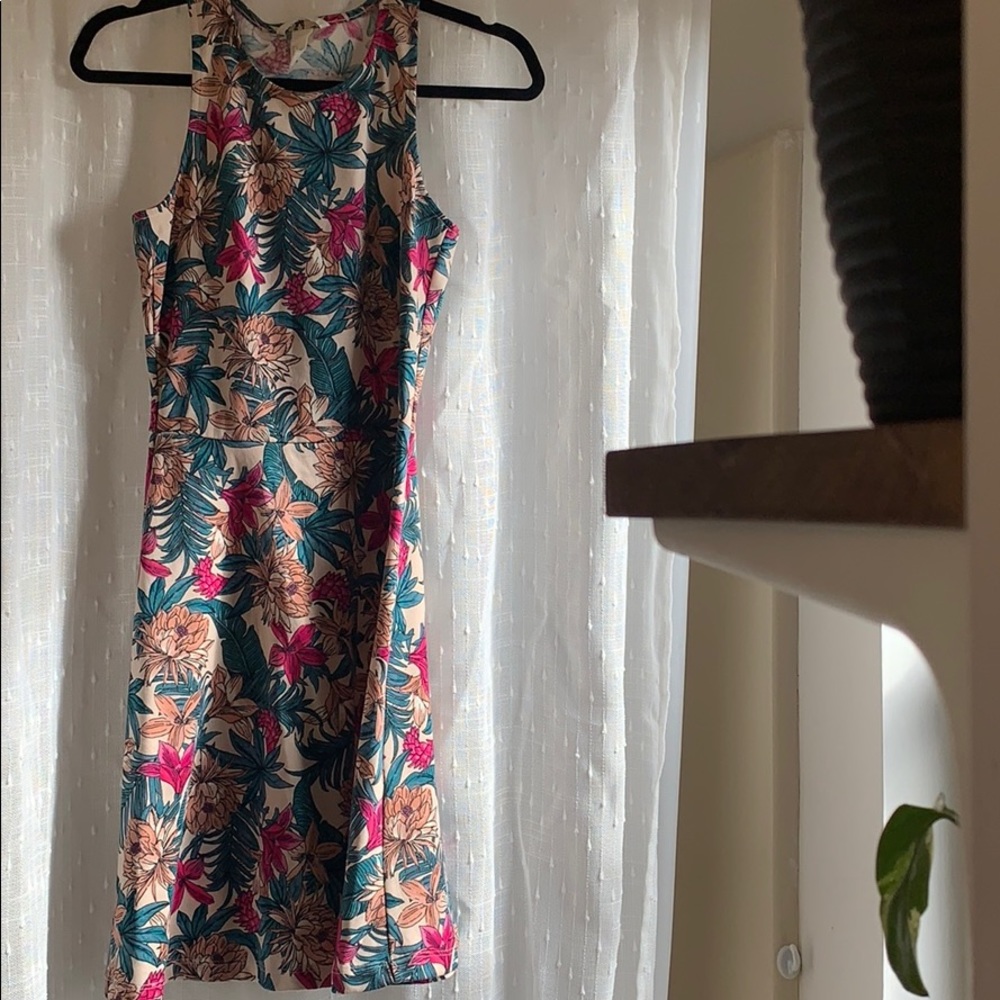 Tropical floral print dress